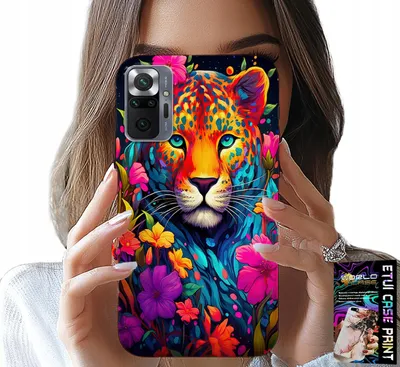 Produktbild von Etui Do Xiaomi Redmi 10 - Kwieciste Wzory Tygrys Tygrysek + Folia