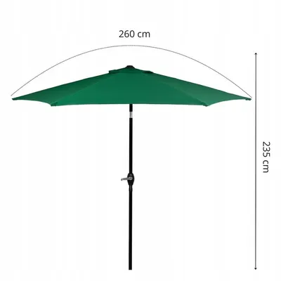 Obrázok produktu pre Springos® Záhradný slnečník Slnečník s funkciou naklápania Kľukový systém Ochrana pred slnkom terasa Záhrada 235 x 260 cm