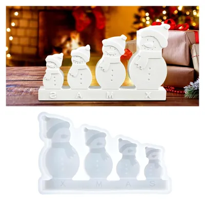 Produktbild von Silikonformen für Gießen, Silikonform Schneemann für Weihnachten, Gipsformen, DIY Harz Gießform für Weihnachten, Silikon Gießformen, Gipsformen für Gießen, Epoxidharz Silikonformen