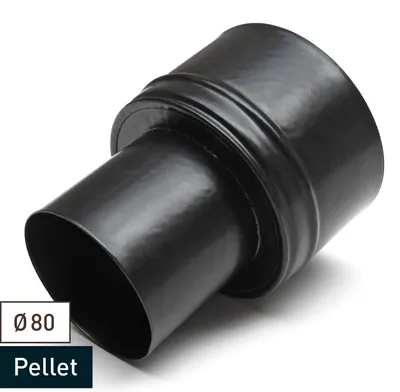 Produktbild von Raik Pelletrohr / Ofenrohr Erweiterung 80mm -150mm schwarz