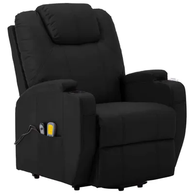 Image de vidaXL Fauteuil de massage avec releveur Noir similicuir