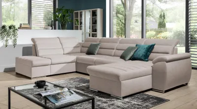 Produktbild von Couchgarnitur PASCARA U-Form mit Schlaffunktion-Beige /Otto.. Rechts