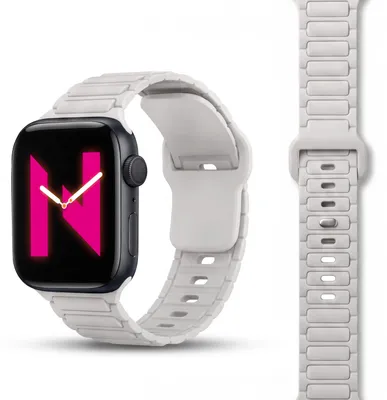 Obrázek produktu pro Náramek Pulse s 3D texturou pro Apple Watch Ultra/SE/10/9/8/7/6/5/4/3/2/1, silikonový sportovní náramek, 42/44/45/46/49 mm - polar star sand white