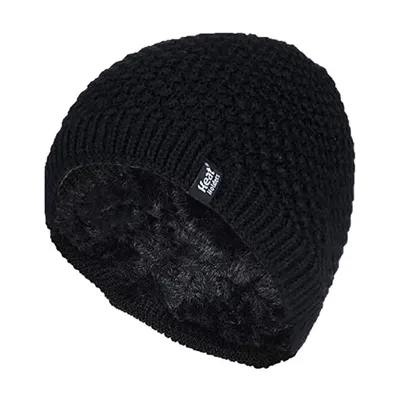Produktbild von Heat Holders Winter Strickmütze Damen | Warm Beanie Mütze Stricken Fleecefutter