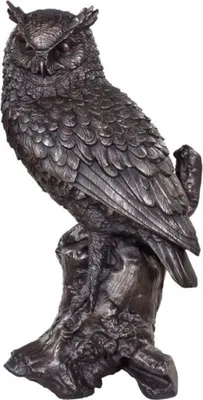 Produktbild von Casa Padrino Luxus Deko Bronzefigur Eule Bronze 19 x 15 x H. 36 cm - Bronze Skulptur
