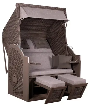 Produktbild von deVries PURE® - Strandkorb Classic XL SUN PE stone grey Des.466
