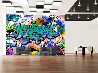 Produktbild von Vlies Fototapete 350x256 cm Tapeten Wandtapete XXL Graffiti f-A-0018-a-c