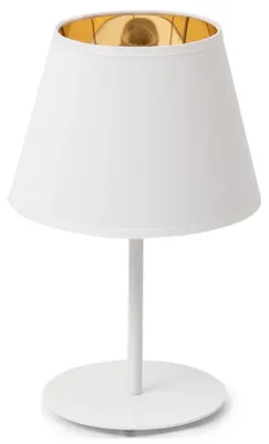 Obrázok produktu pre Stolová lampička na nočný stolík VESPILLO - biela / zlatá