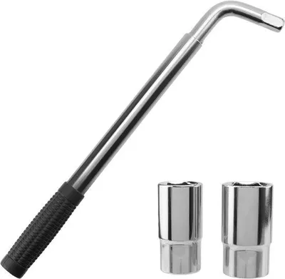 Productafbeelding van Telescopische Wielmoersleutelset met Opbergtas - Uittrekbare Wielsleutel met 2 Hulzen voor 17/19 mm en 21/23 mm