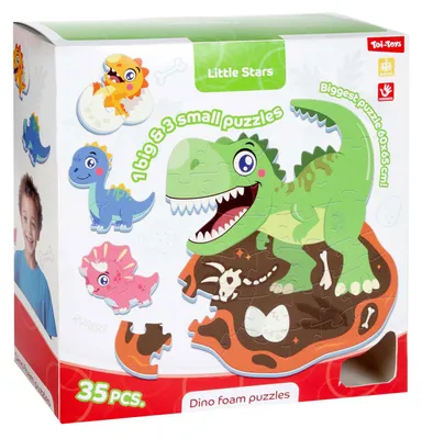 Productafbeelding van Toi-Toys schuimrubberen vloerpuzzel Dino - speelmat met 36 onderdelen
