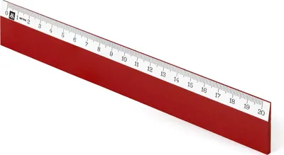 Immagine prodotto di Metrie | Righello in legno Scholar-W20DR rosso scuro con striscia bianca sotto la scala graduata | 20 cm