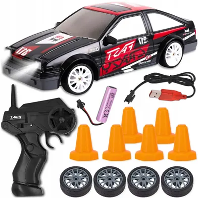 Produktbild von RC Drift Auto 1:24 4WD Toyota Ferngesteuertes Auto 2,4 GHz Akku USB mit Driftreifen