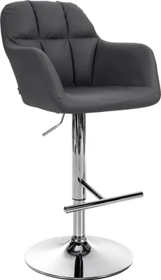 Produktbild von CLP Barhocker Natoma Kunstleder I 360° Drehbar, Metallgestell Höhenverstellbar schwarz Material Gestell Metall in Chromoptik