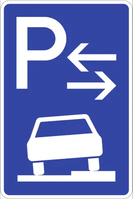 Produktbild von Verkehrsschild VZ315-58, Parken halb auf Gehwegen rechts (Mitte), Alu, RA1, 4...
