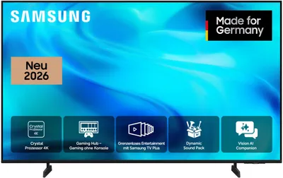Produktbild von Samsung 55" Crystal UHD U7099H 4K Vision AI Smart TV (2026), 139,7 cm (55"), 3840 x 2160 Pixel, LED, Smart-TV, WLAN, Schwarz