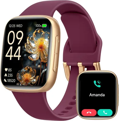 Produktbild von Smartwatch Damen Herren mit Telefonfunktion, 1,85" Smart Watch Fitnessuhr, 110+ Sportmodi, Herzfrequenz/SpO2, Fitness Tracker Schrittzähler Armbanduhr, 10 Tage Akku, 3ATM wasserdicht, iOS/Android