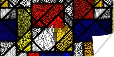 Produktbild von MuchoWow® Poster Mondrian - Glasmalerei - Alte Meister - Kunstwerk - Abstrakt - Malerei 160x80 cm - Foto Poster