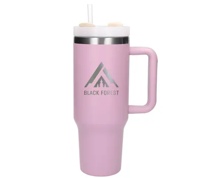 Image de Black Forest Mug isotherme 1200 ml avec paille et poignée rose poudré