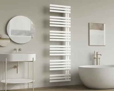 Produktbild von Rotheigner Designheizkörper SQUARE 1690 x 500 mm weiß Anschluss Einseitig unten Heizkörper drehbar