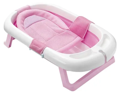 Productafbeelding van Opvouwbaar babybad met net, 2 kleuren - roze
