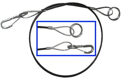Produktbild von Abreißseil Sicherungsseil PKW-Anhänger 1000mm Ring Karabinerhaken