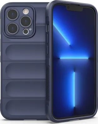 Produktbild von Mobigear Bumpy iPhone 13 Pro Hülle Flexibles TPU Backcover - Dunkelblau