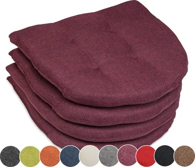 Produktbild von sunnypillow 4er Set Stuhlkissen 40x40 cm Polsterauflage 5cm dick Auflage für Stühle/Bänke in Haus und Garten Sitzkissen Sitzauflage Stuhlauflage Gartenkissen Esszimmerstuhl oder Küche  Violett