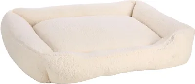 Zdjęcie produktu dla Legowisko dla psa Flamingo Felpa prostokątne białe, wymiary: 100 x 80 x 25 cm