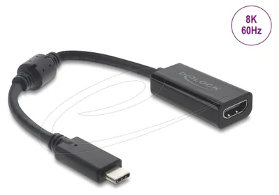 Obrázek produktu pro DeLOCK 61085, 0,15 m, USB typu C, HDMI, Samec, Samice, Přímý