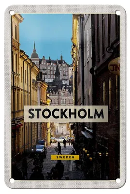 Produktbild von Blechschild Reise 12x18cm Stockholm Schweden Altstadt Reise Schild