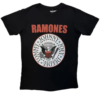 Produktbild von Ramones - "Hey Ho Red Block Text" T-Shirt für Herren/Damen Uni RO15722 (M) (Schwarz)