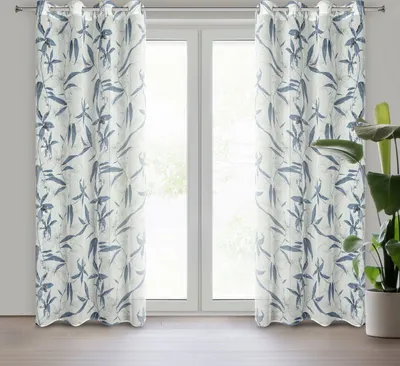 Produktbild von Vorhang PATI blau silber 140x250 cm Ösen Ösenvorhang