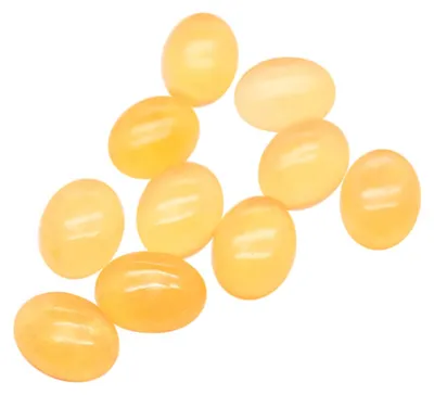 Produktbild von 10 Hochwertige mandarinfarbene Aragonit Cabochons, 8 x 6 mm