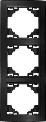 Produktbild von 3-fach Kunststoff Rahmen vertikal QUADRA schwarz