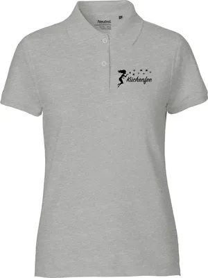 Produktbild von Huuraa Damen Polo Shirt Küchenfee Sternenstaub L Sport Grey Bio Baumwolle Fairtrade Poloshirt Geschenkidee