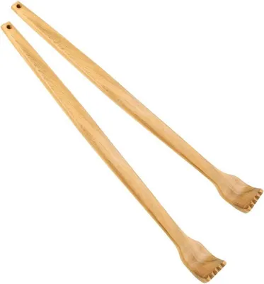 Image de Set de gratte-dos 2 pièces manche en bois manche long soulager les démangeaisons 15,6 pouces + 15,2 pouces