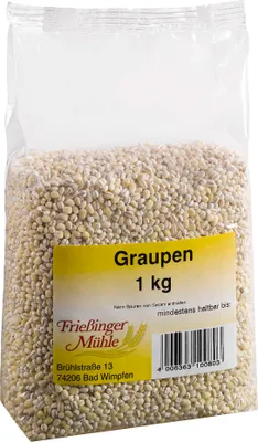 Produktbild von Frießinger Mühle Graupen mittel Gerstengraupen Suppeneinlage 1000g