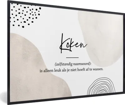 Produktbild von MuchoWow® Gerahmtes Poster kochen - kochen definition - Sprichwörter - Wörterbuch - Zitate 30x20 cm - Poster mit Schwarzem Bilderrahmen Wandposter Rahmen Foto Bilder - Kunstdruck - Bild-Poster