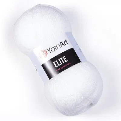 Obrázek produktu pro YarnArt Elite příze 100 g / 400 m - barva 150 bílá - pletací a háčkovací příze