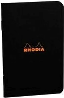 Produktbild von Rhodia 10x Notizheft Rhodia A5 48 Blatt kariert 80g - Schwarz 119183C