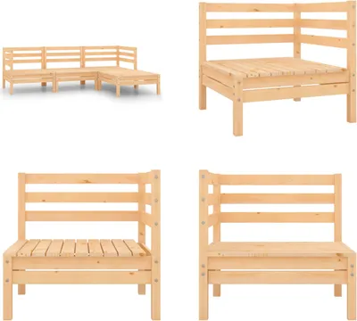 Produktbild von vidaXL 4 tlg. Garten Lounge Set Massivholz Kiefer - Gartenmöbel Set - Gartenmöbel Sets - Gartengarnitur - Gartengarnituren
