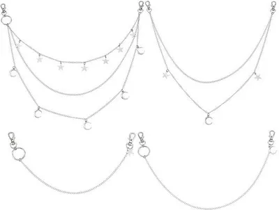 Produktbild von Günstige Goth-Punk-Style-Accessoires-Set mit Gelaagter Buikketting für Damen, 33-50cm, Hip-Hop-Fest-Konzert-Accessoires