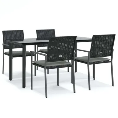 Produktbild von vidaXL 5-tlg. Garten-Essgruppe mit Kissen Poly Rattan und Stahl