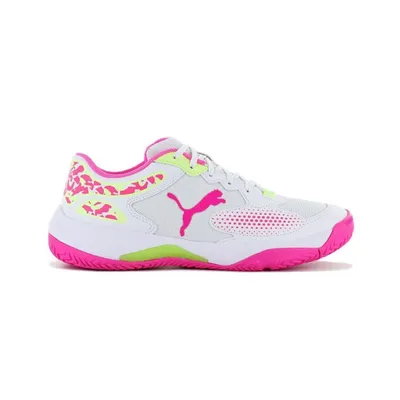 Produktbild von Puma Solarcourt RCT - Damen Padel Sport Squash Schuhe Weiß-Pink 107296-03 , Größe: EU 41 UK 7.5