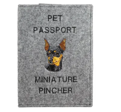 Productafbeelding van Art-Dog Documentenhoes – Dwergpinscher – met borduurwerk