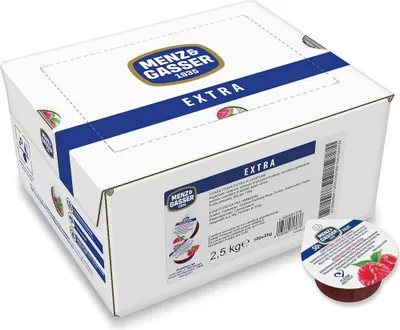 Image de Menz und Gasser Confiture de framboises Extra pratique en portions 2500g