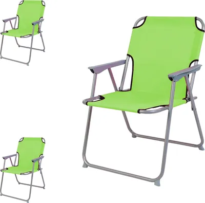 Image de 3 pièces Chaise de camping Tissu Oxfort Métal Citron vert