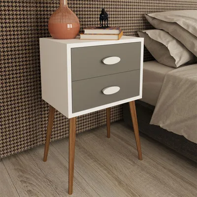 Produktbild von VCM Nachtschrank | Beistelltisch mit Schubladen | Nachttisch | Maße ca. H. 70 x B. 45 x T. 30 cm - Singol XXL