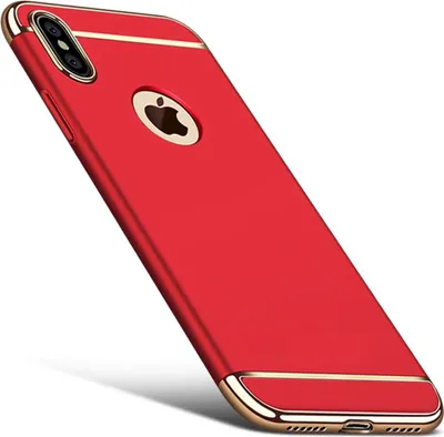 Produktbild von Handy Hülle Schutz Case für Apple iPhone XS Bumper 3 in 1 Cover Chrom Etui Rot