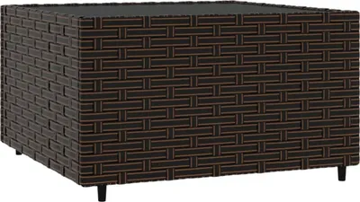 Zdjęcie produktu dla Kwadratowy Stolik Kawowy Do Ogrodu, Brązowy, 50X50X30 Cm Lumarko!